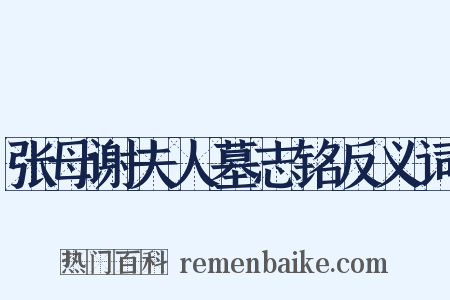 张母谢夫人墓志铭反义词是什么意思的图片
